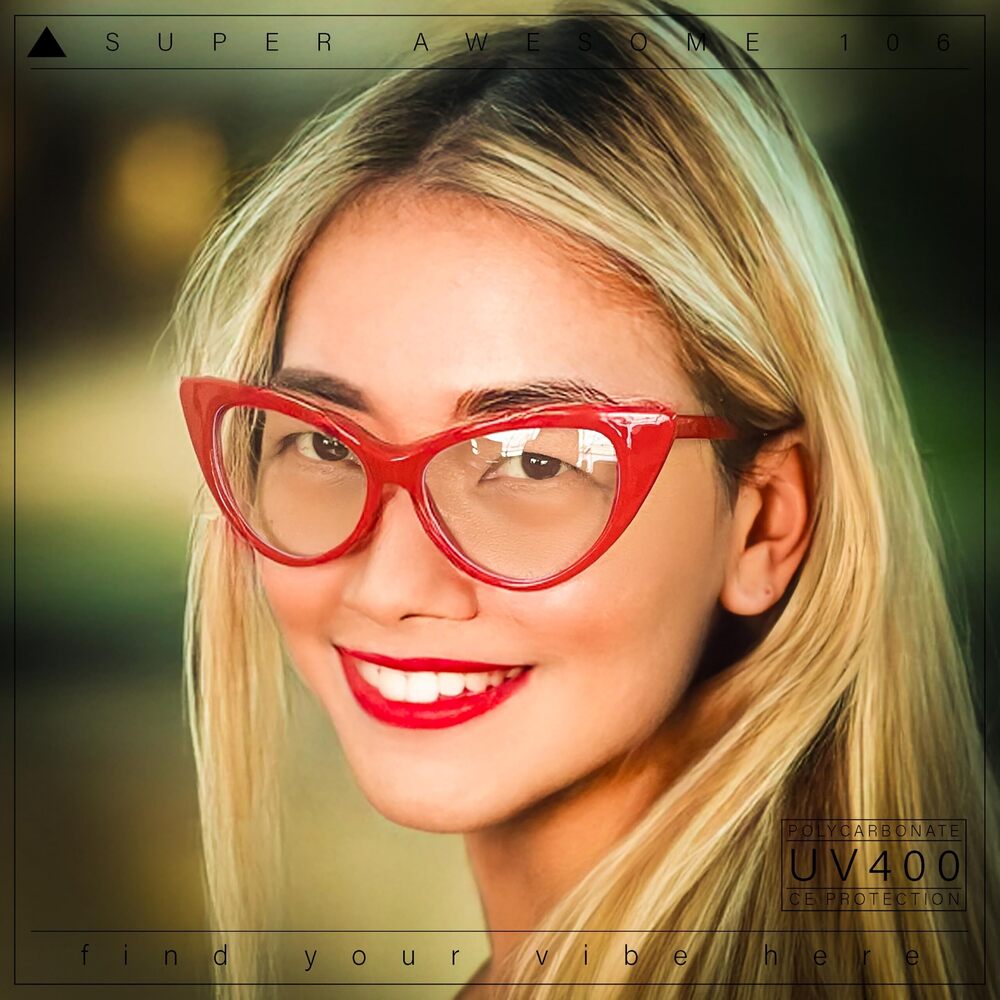 8986 Classic Gothic Clear Lens Cat Eye Glasses White - Picture 3 of 8